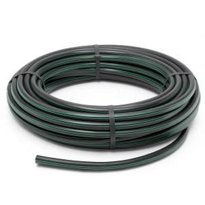 HDPE Plastic Coil Pipe PN 4 Bar PE 63, 110 mm Diameter, SDR 26 Black/Green