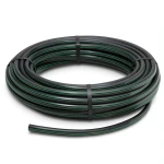 لفة أنابيب HDPE ضغط 4 بار PE 63 قطر خارجي 160 مم SDR 26 أسود مع خطوط خضراء