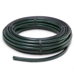 لفة أنابيب بلاستيك HDPE ضغط 6 بار PE 63 قطر خارجي 32 مم SDR 17.6 أسود مع خطوط خضراء