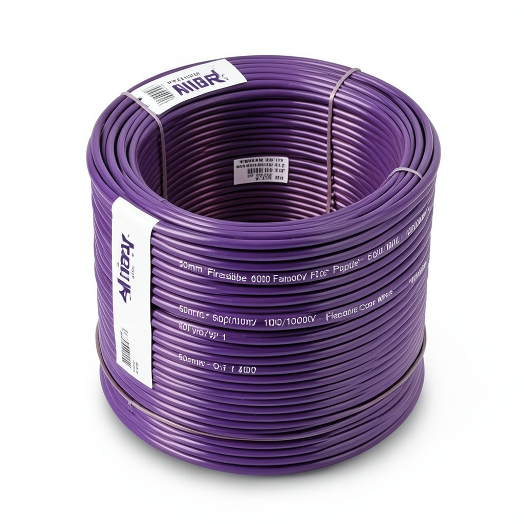 50mm Flexible Copper Electric Wire 600/1000V 100 yards Purple | Al Fanar