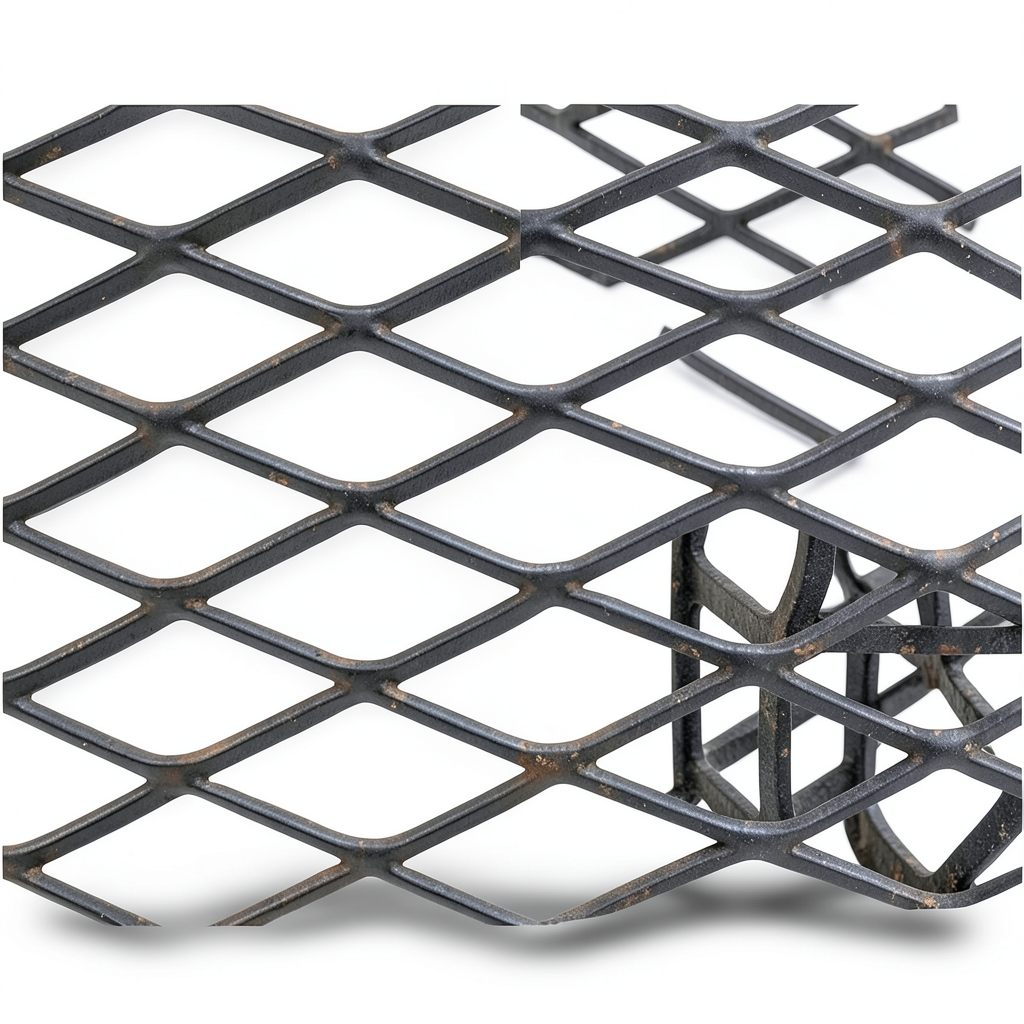 Hot Rolled Black Steel Expanded Metal Mesh 4.8 mm Thickness 1.22 m Width 2 m Length
