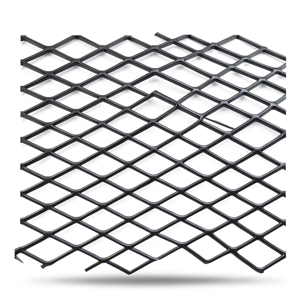 Hot Rolled Black Steel Expanded Metal Mesh Khaleeji 4.8 mm Thickness 7m Length 1.22m Width