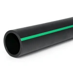 مواسير HDPE ضغط 15.9 بار PE 63 قطر خارجي 315 مم SDR 7.4 أسود مع خطوط خضراء