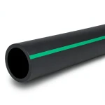 أنابيب HDPE ضغط 15.9 بار PE 63 قطر خارجي 355 مم SDR 7.4 أسود مع خط أخضر