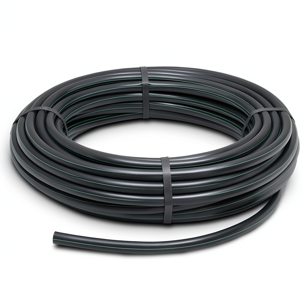 لفة أنابيب HDPE ضغط 15.9 بار PE 63 قطر خارجي 16 مم SDR 7.4 أسود