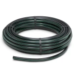لفة أنابيب بلاستيك HDPE ضغط 4 بار PE 63، قطر خارجي 63 مم SDR 26 أسود مع خطوط خضراء