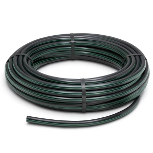 لفة أنابيب بلاستيك HDPE ضغط 4 بار PE 63، قطر خارجي 63 مم SDR 26 أسود مع خطوط خضراء