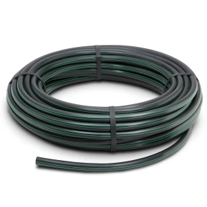 HDPE Plastic Coil Pipe Nominal Pressure 4 Bar PE 63 OD 75 mm SDR 26 Black with Green Stripes