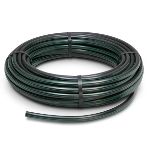 HDPE Plastic Coil Pipe PN 4 Bar PE 63 90 mm SDR 26 Black with Green Stripes