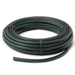 لفة أنابيب بلاستيك HDPE ضغط 4 بار PE 63، قطر خارجي 110 مم، SDR 26 أسود مع خط أخضر