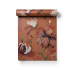Floral Wallpaper Dark Orange Color 10mx0.53m, Model aq50011