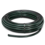 لفة أنابيب HDPE ضغط 4 بار PE 63 قطر خارجي 160 مم SDR 26 أسود مع خطوط خضراء