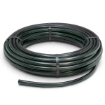 لفة أنابيب HDPE ضغط 6 بار PE 63، قطر خارجي 40 مم SDR 17.6 أسود مع خط أخضر