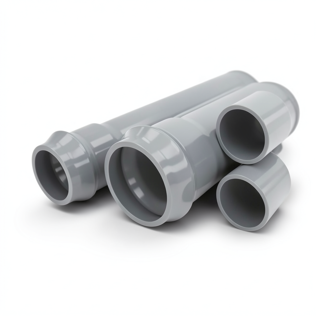 UPVC Pipes 10 Bar Pressure 125 mm OD 4.8 mm Thickness Gray