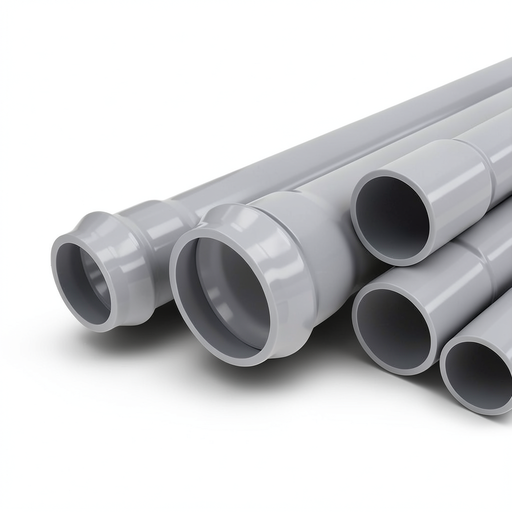 UPVC Pipes Nominal Pressure 10 Bar Outside Diameter 160 mm Thickness 6.2 mm Gray