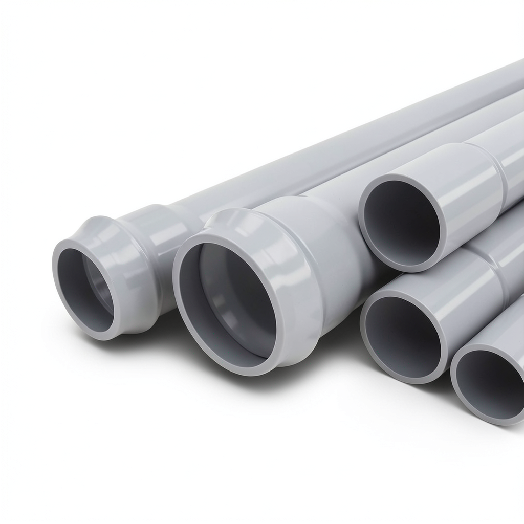 UPVC Pipes Nominal Pressure 10 Bar Outside Diameter 225 mm Thickness 8.6 mm Gray
