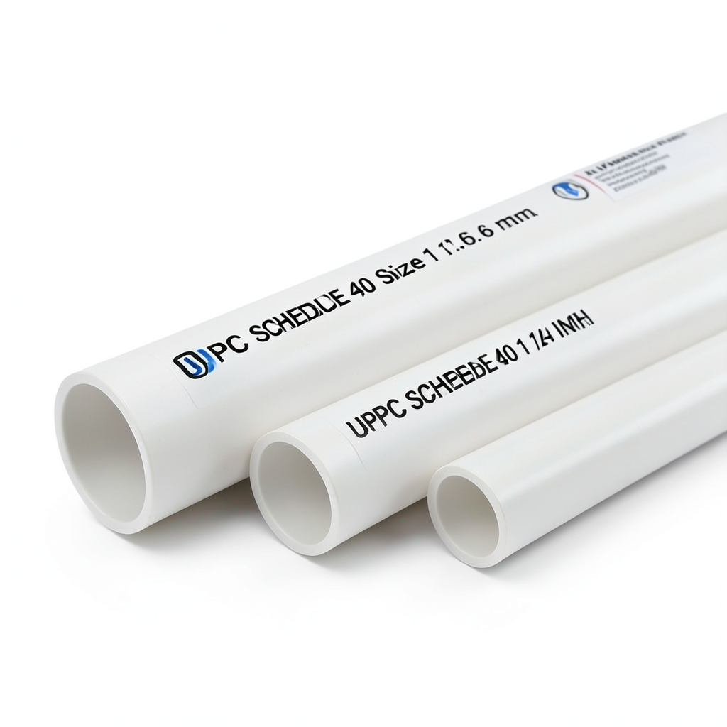 أنابيب UPVC جدول 40 مقاس ¼ 1 إنش سمك 3.6 مم وزن 0.65 كجم/م أبيض | بلاستيك الوطنية