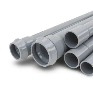 مواسير UPVC ضغط 10 بار قطر خارجي 110 مم سمك 4.2 مم لون رمادي