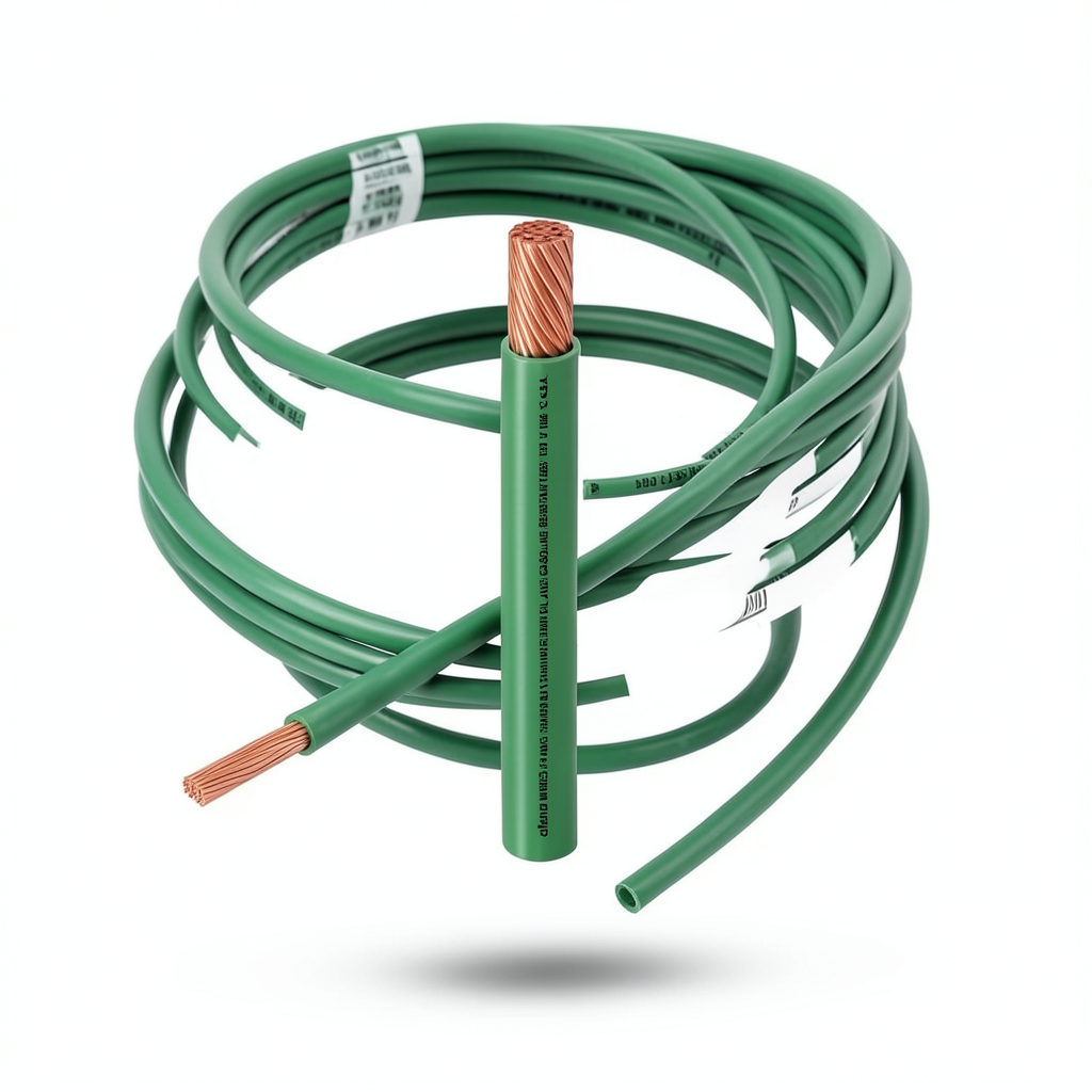 كابل نحاس THHN/THWN معزول PVC 105°C قطر 7.6 مم 600 فولت طول 500 قدم أخضر | شركة الفنار
