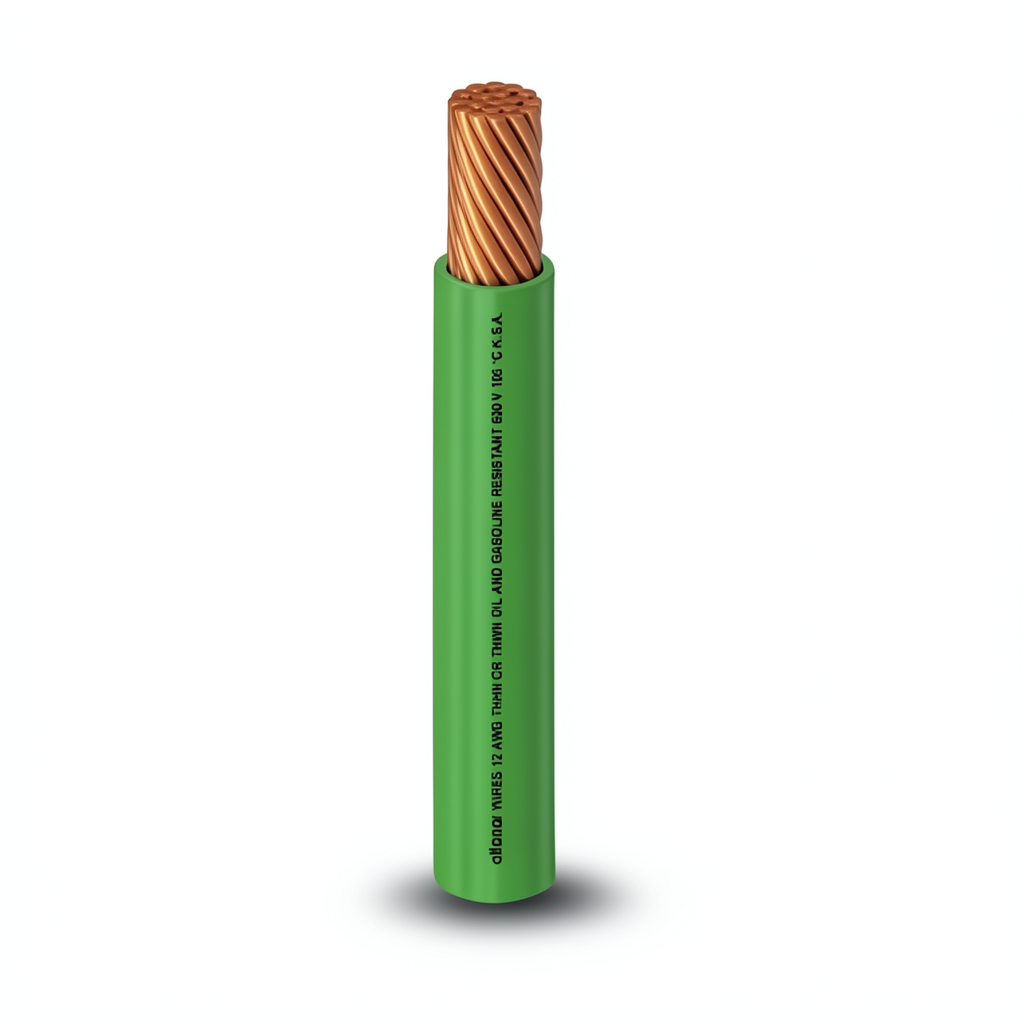 THHN/THWN Copper Cable PVC 105°C Insulation Diameter 8.8 mm 600 V 500 Ft Green | Al Fanar