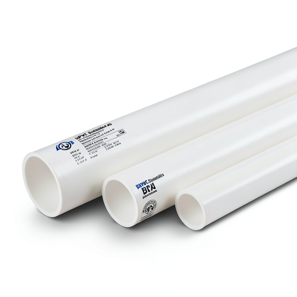 أنابيب UPVC جدول 40 مقاس 2 إنش سمك 3.9 مم وزن 1.04 كجم/م لون أبيض | بلاستيك الوطنية
