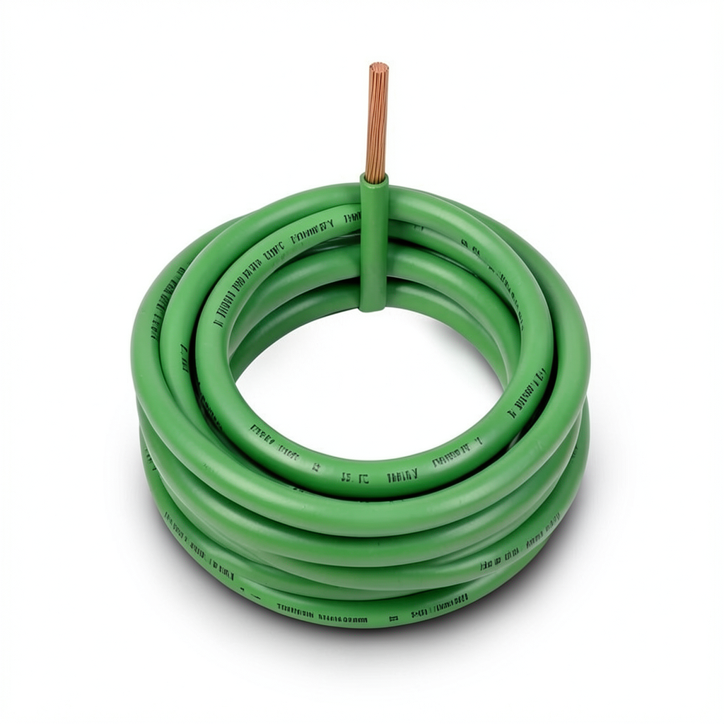 كابل نحاس THHN/THWN معزول PVC 105°C قطر 10 مم 600 فولت طول 500 قدم لون أخضر PVC 105 | شركة الفنار