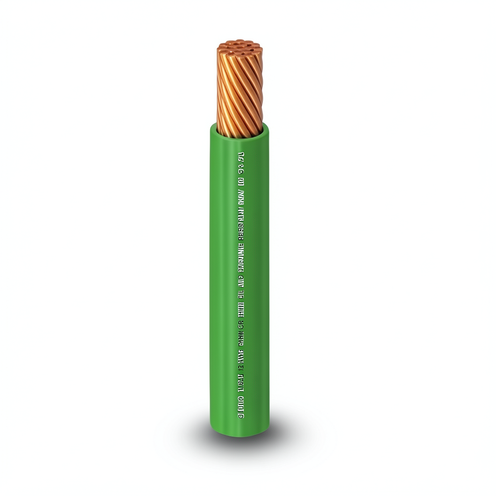 كابل نحاس THHN/THWN معزول PVC 105°C قطر 13.8 مم 600 فولت طول 500 قدم أخضر | شركة الفنار