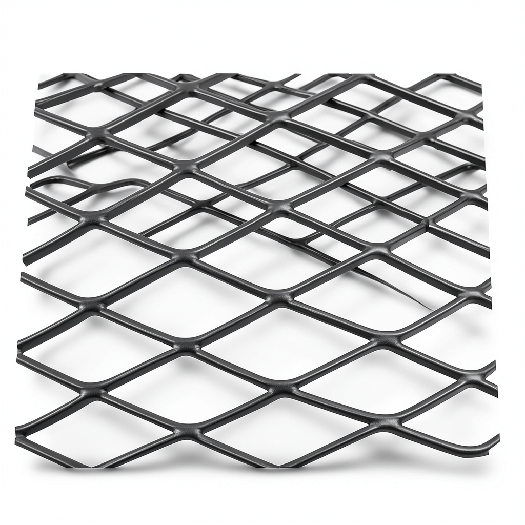 Hot Rolled Black Steel Expanded Metal Mesh Khaleeji 5.8 mm Thickness 1.22 m Width 6 m Length