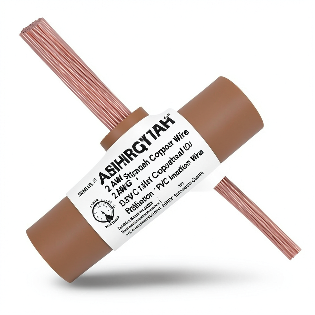 2 AWG Stranded Copper American Electrical Wire PVC Insulation 105°C Brown 600V 500ft | Asharqiyah Cables Company for Industry
