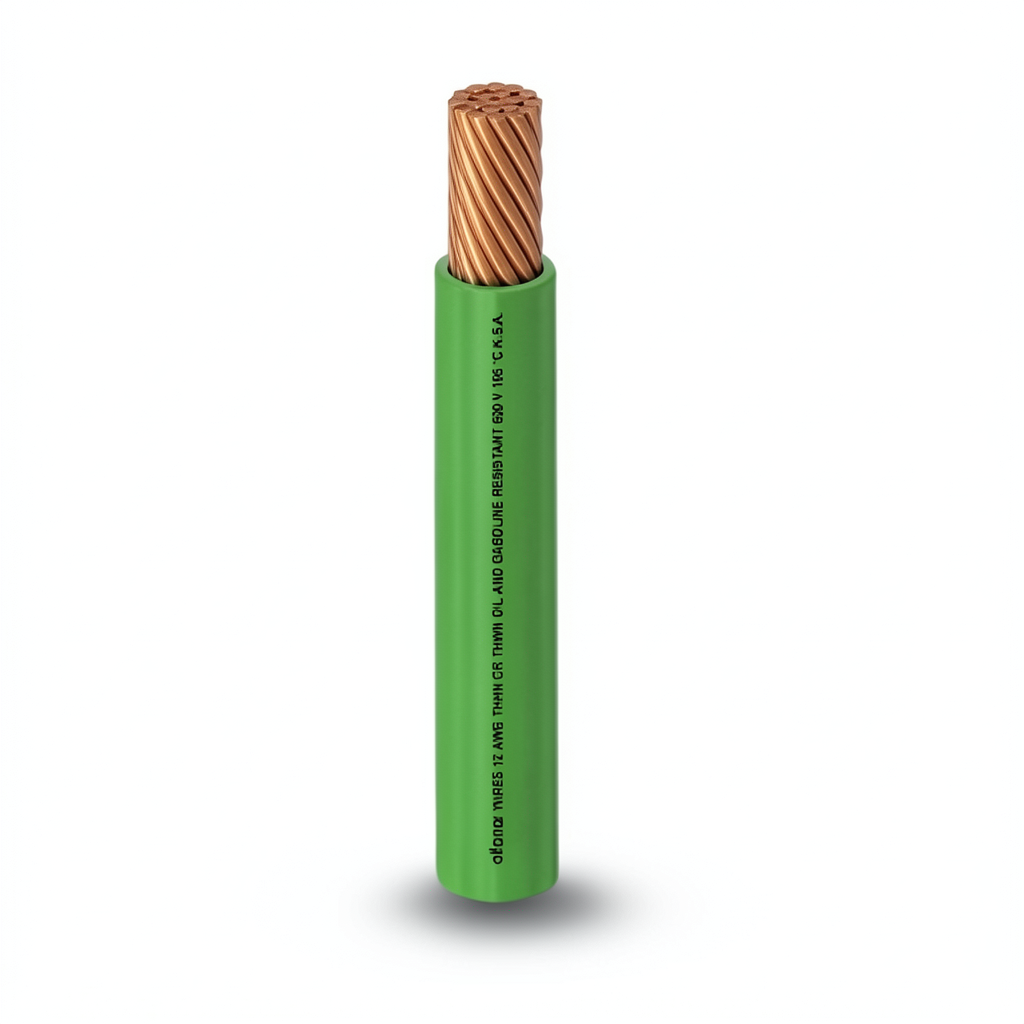 THHN/THWN Copper Cable PVC 105°C Insulation Diameter 10 mm 600 V 500 Ft Green PVC 105 | Al Fanar