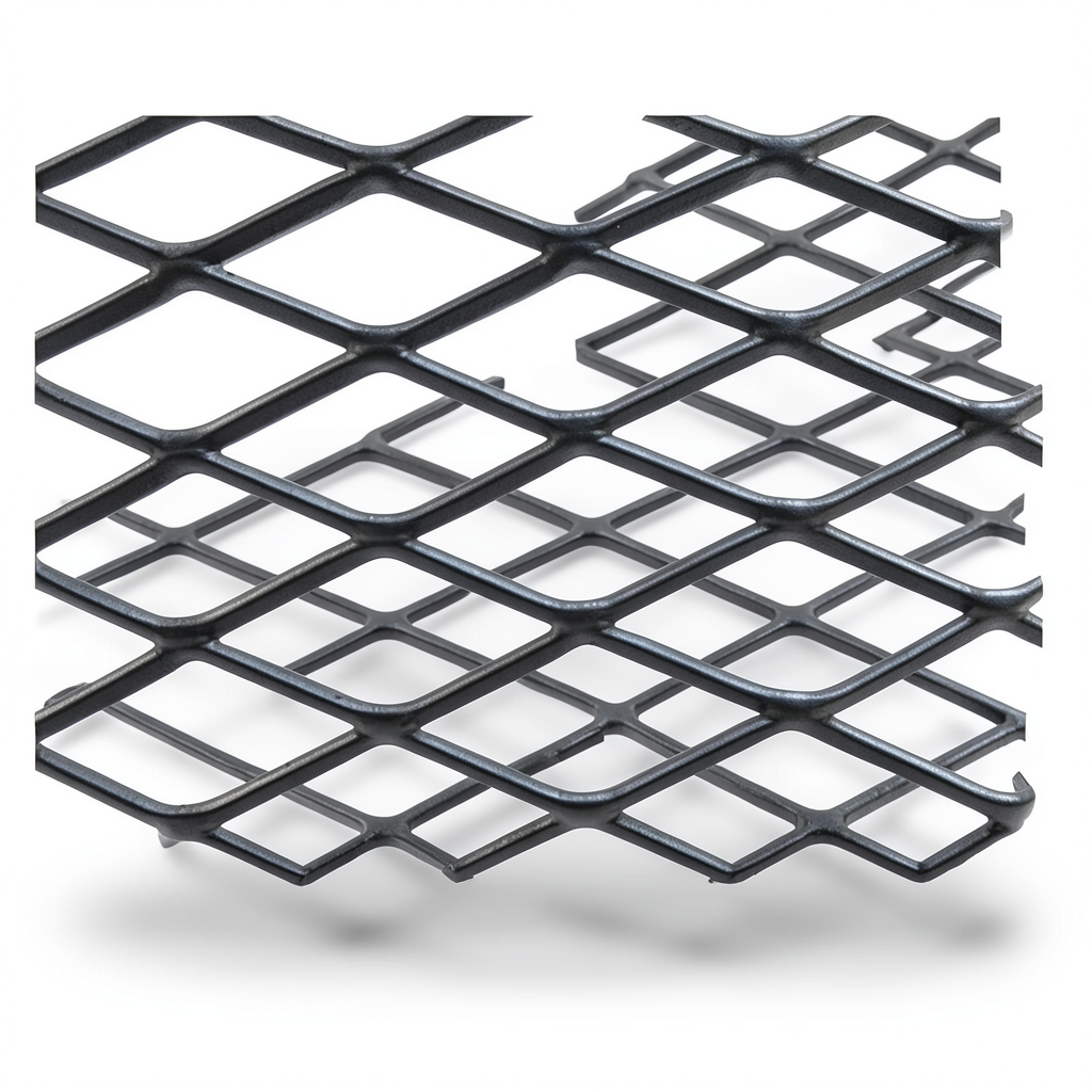 Hot Rolled Black Steel Expanded Metal Mesh Khaleeji 1.4 mm Thickness 2.44 m Width 1 m Length