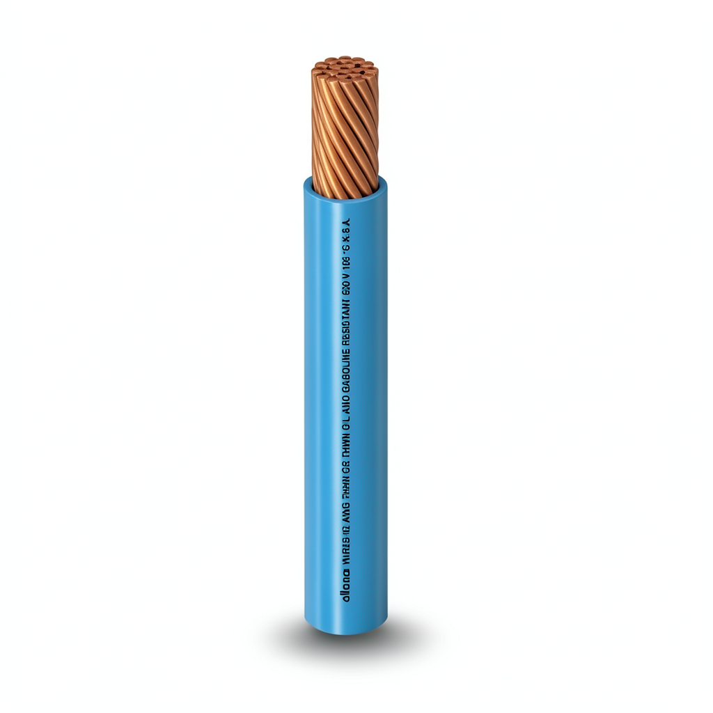 كابل نحاسي THHN/THWN معزول بـ PVC قطر 12.7 مم 600 فولت 500 قدم أزرق | شركة الفنار