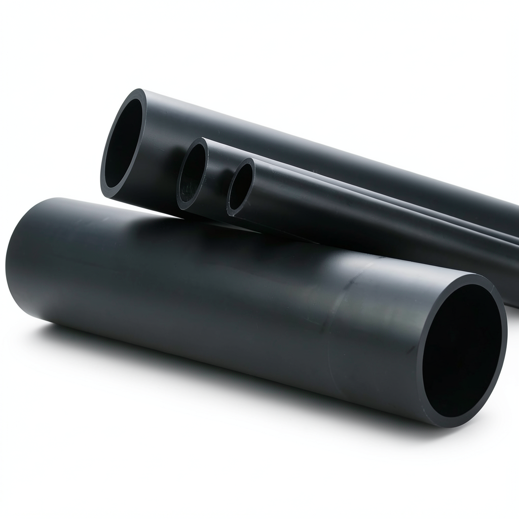 HDPE Plastic Pipe PN 6 Bar PE 80 Outer Diameter 250 mm Thickness 11.4 mm Black