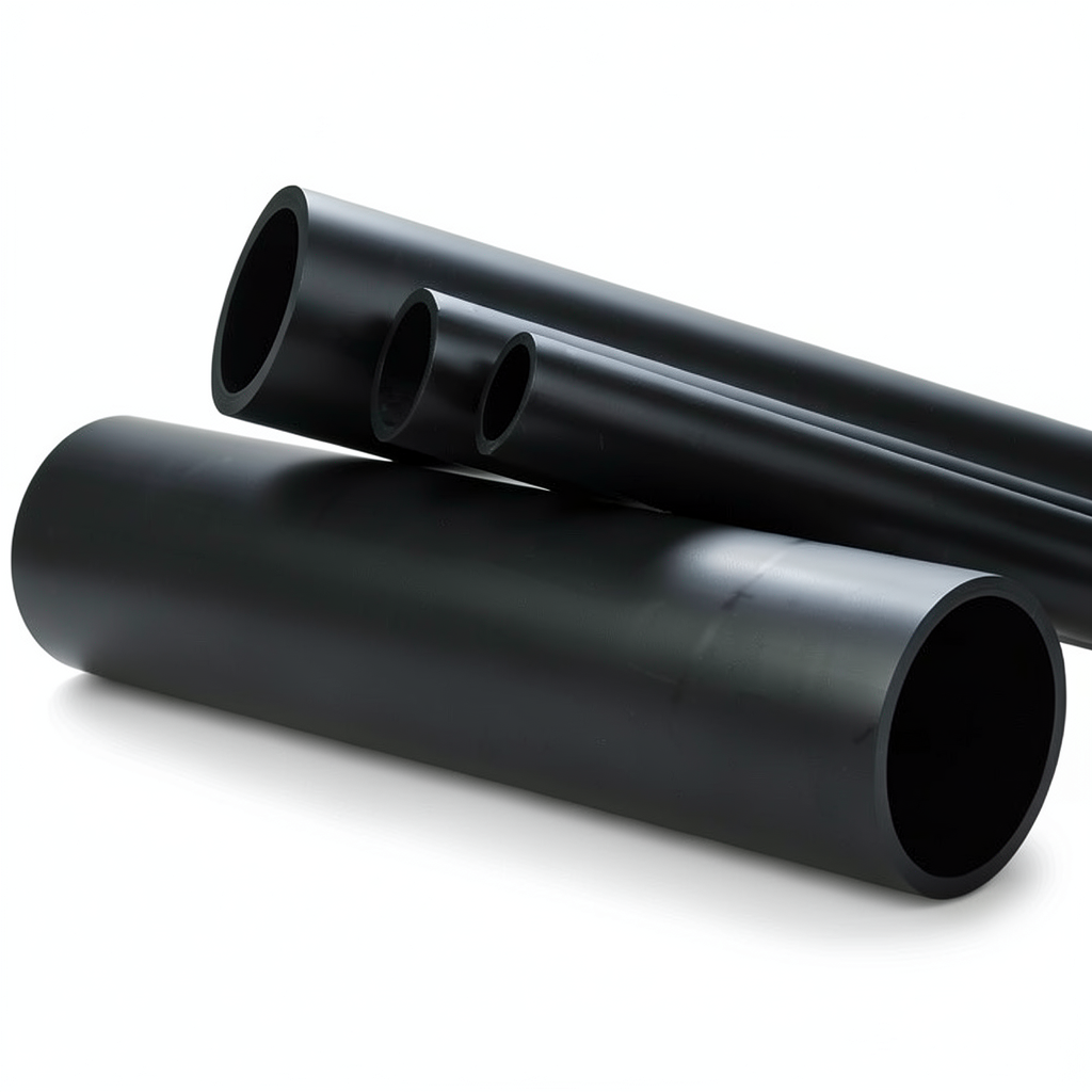 HDPE Plastic Pipe 6 Bar Pressure PE 80 Outer Diameter 280 mm SDR 33 Black