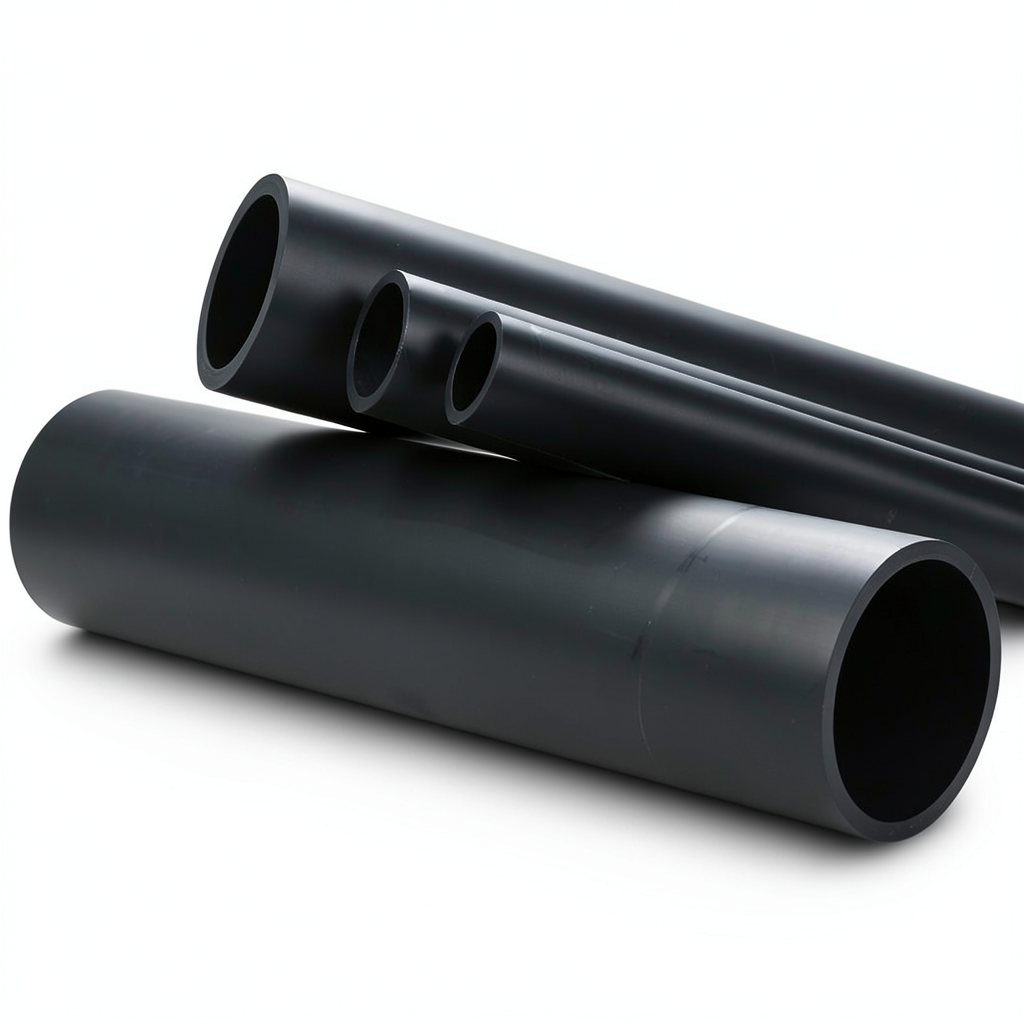 HDPE Plastic Pipe 6 Bar Pressure PE 80, Size 315 mm SDR 33, Black