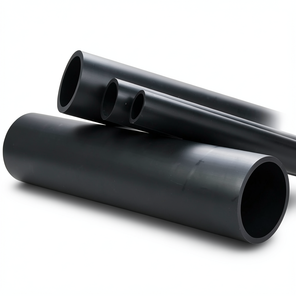 أنابيب بلاستيك HDPE ضغط 6 بار PE 80 قطر خارجي 450 مم سمك 20.5 مم لون أسود