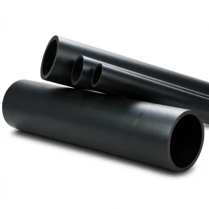 High Density Polyethylene Pipe 16 Bar Pressure PE 80 Outer Diameter 200 mm Black