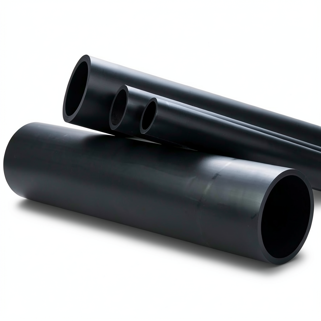 مواسير HDPE ضغط 16 بار PE 80 قطر خارجي 225 مم سماكة 30.8 مم لون اسود
