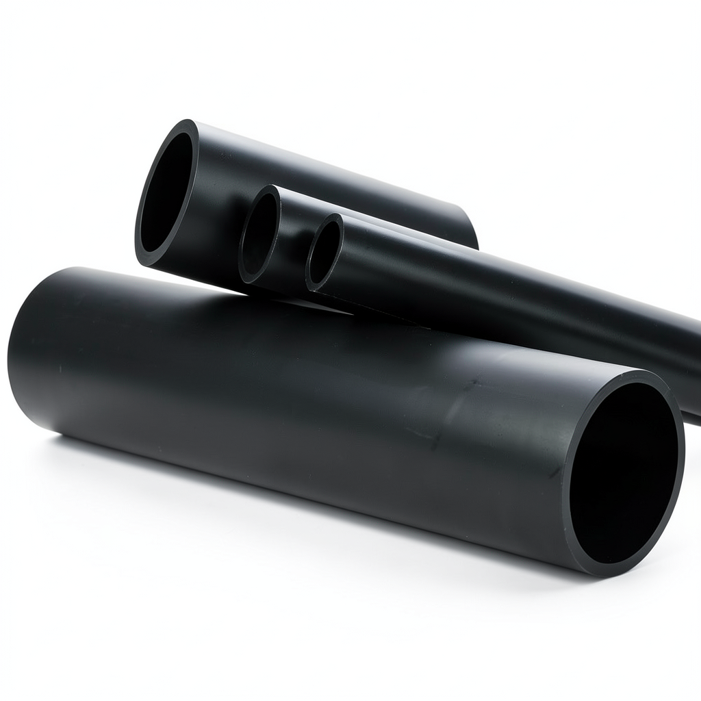 HDPE Plastic Pipe Nominal Pressure 16 Bar PE 80 OD 250 mm Thickness 34.2 mm Black