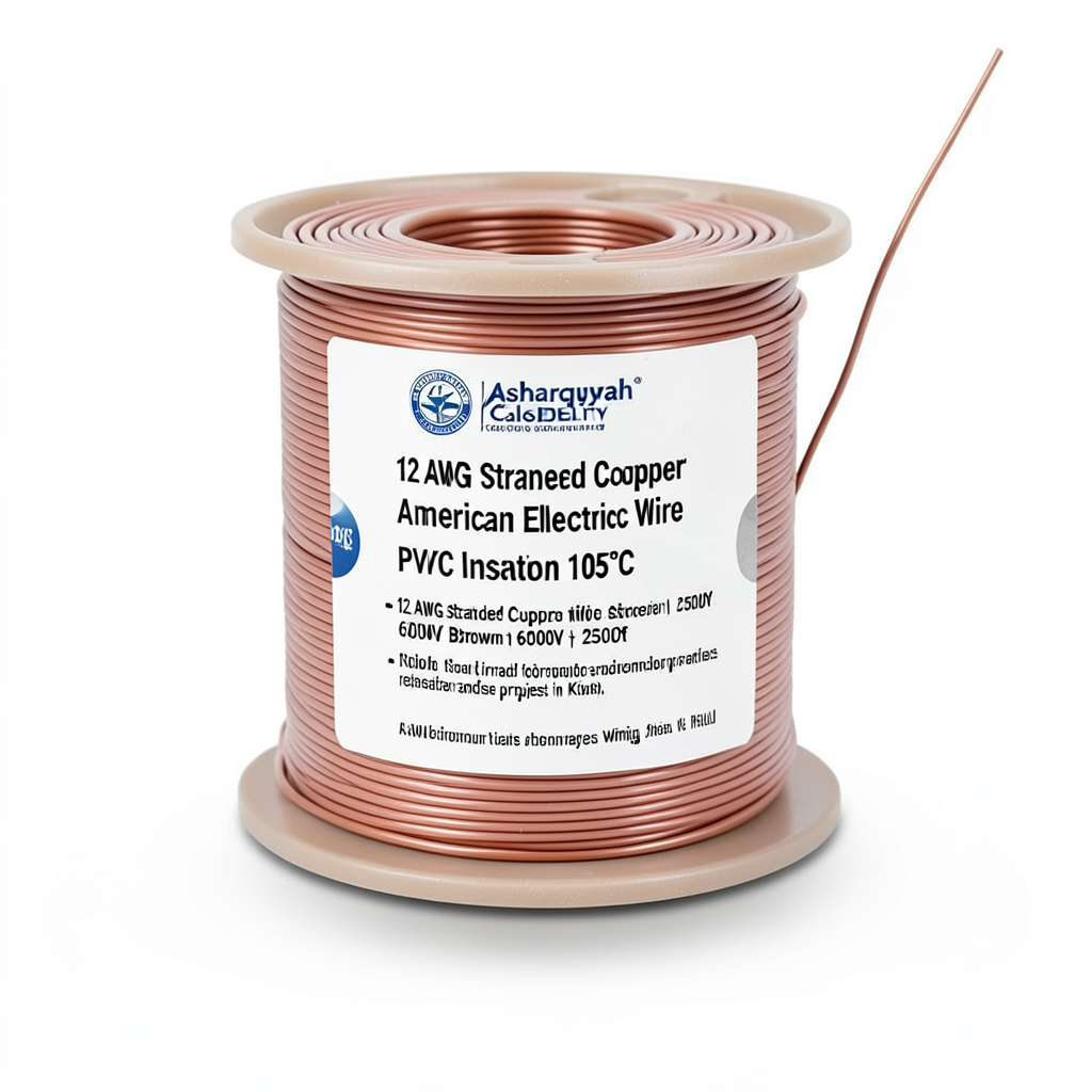 12 AWG Stranded Copper American Electric Wire PVC Insulation 105°C Brown 600V 2500ft | Asharqiyah Cables Company for Industry