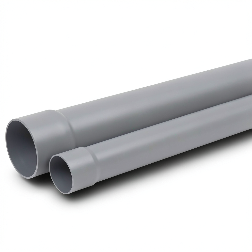 UPVC Plastic Pipe Class 1 PN 2 Bar Size 110 mm Thickness 2.2 mm Gray