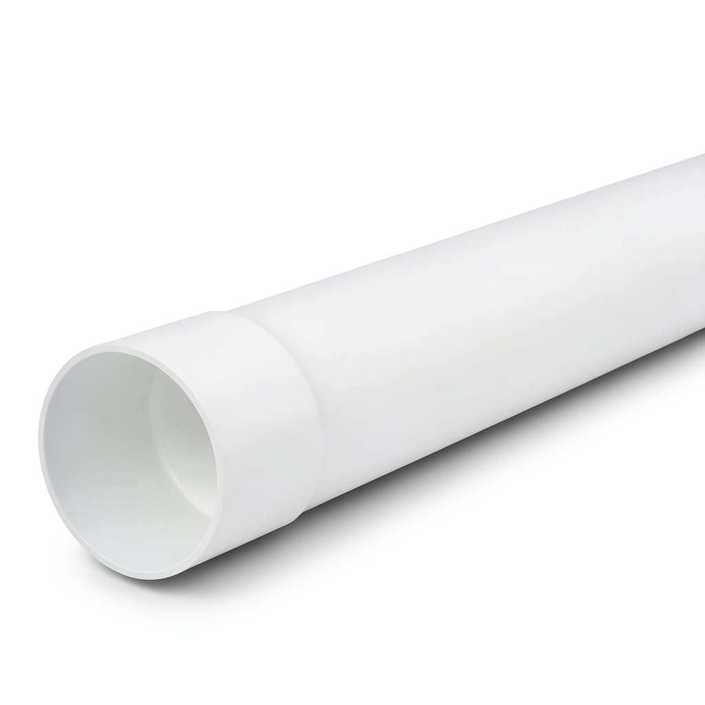 UPVC Plastic Pipe PN 25 Bar SDR 11 Size 140 mm Thickness 12.7 mm White