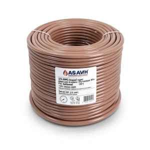 سلك امريكي 3/0 AWG نحاس مجدول معزول PVC 105°C بني 600 فولت طول 500 قدم | شركة كابلات الشرقية للصناعة