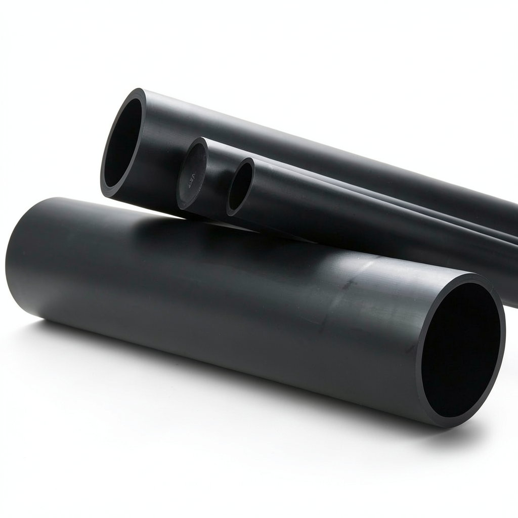 انابيب HDPE ضغط 16 بار PE 80 سمك 48.5 مم لون اسود