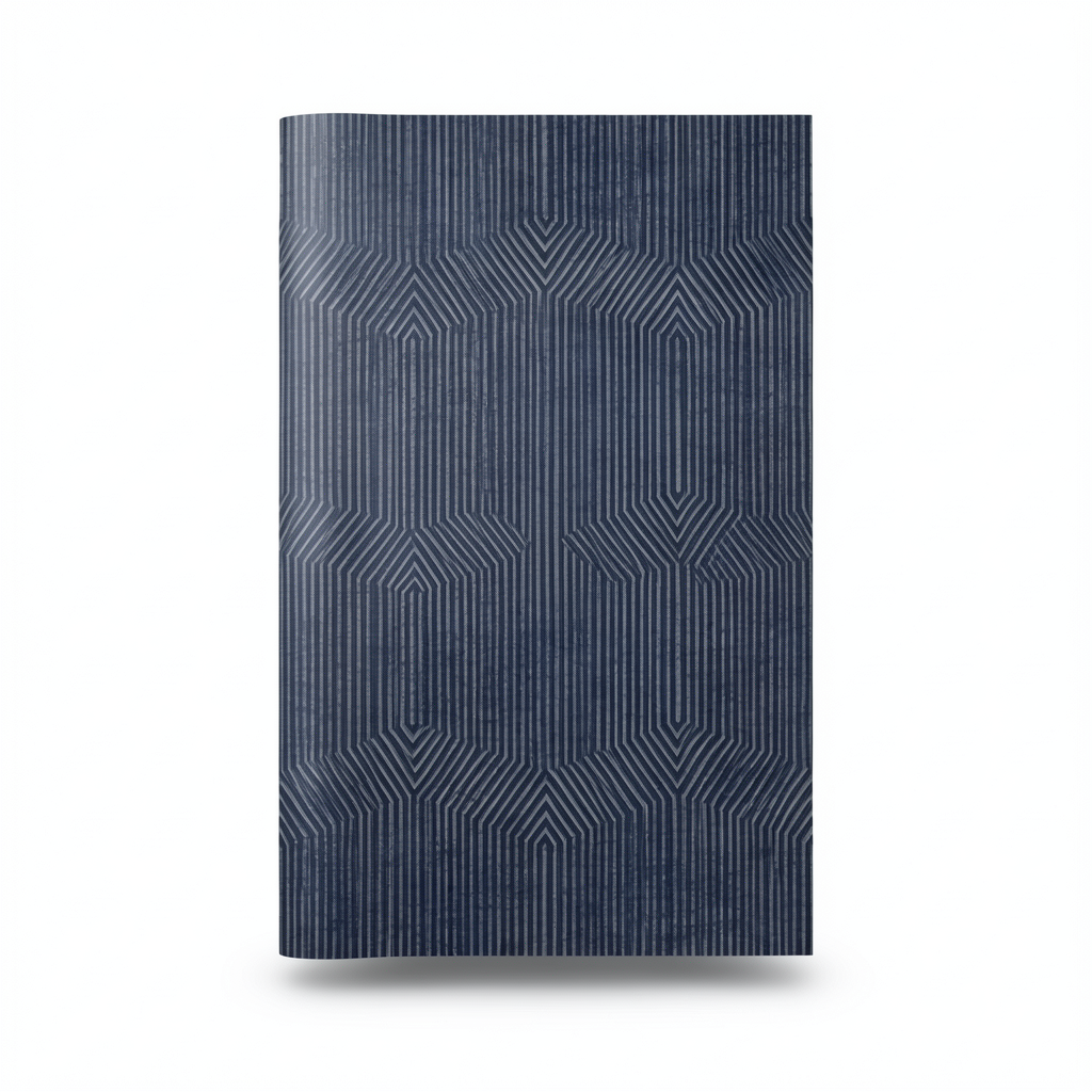 Spanish Wallpaper Dark Blue Geometric Design, Size 10mx0.53m, Model 1102-1
