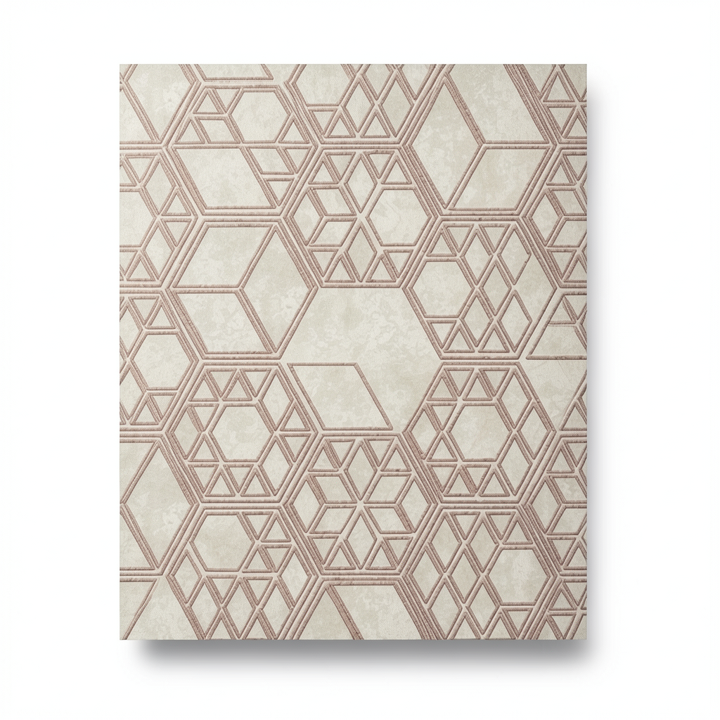 Spanish Wallpaper Geometric Design Beige Color, Size 10mx0.53m, Model 1103-2