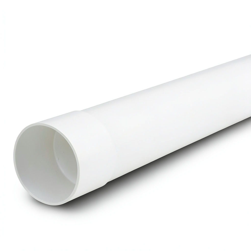 UPVC Plastic Pipe PN 20 Bar (SDR 13.6) Size 140 mm Thickness 10.3 mm White