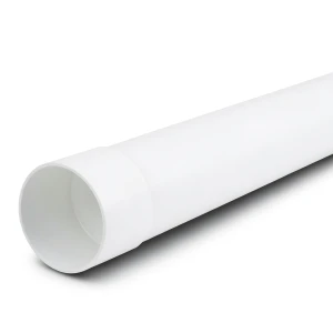 UPVC Plastic Pipe PN 20 Bar (SDR 13.6) Size 225 mm Thickness 16.6 mm White Color