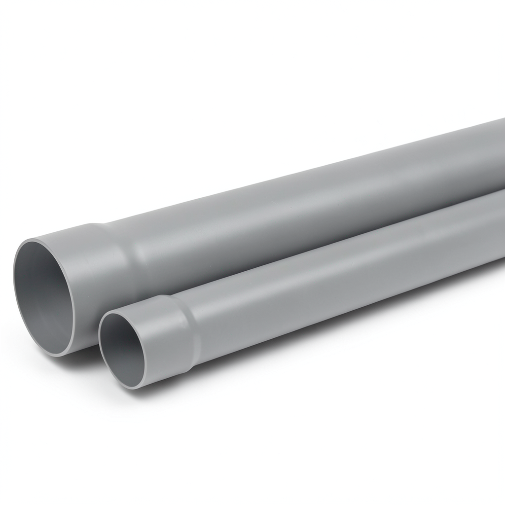 UPVC Plastic Pipe Class 1 PN 2 Bar Size 110 mm Thickness 2.2 mm Gray