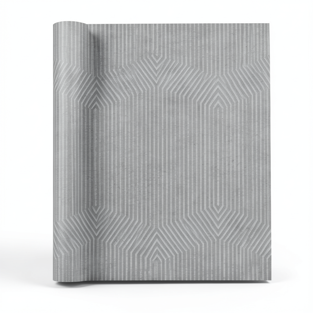Spanish Wallpaper Gray Color Geometric Design, Size 10mx0.53m, Model 1102-3